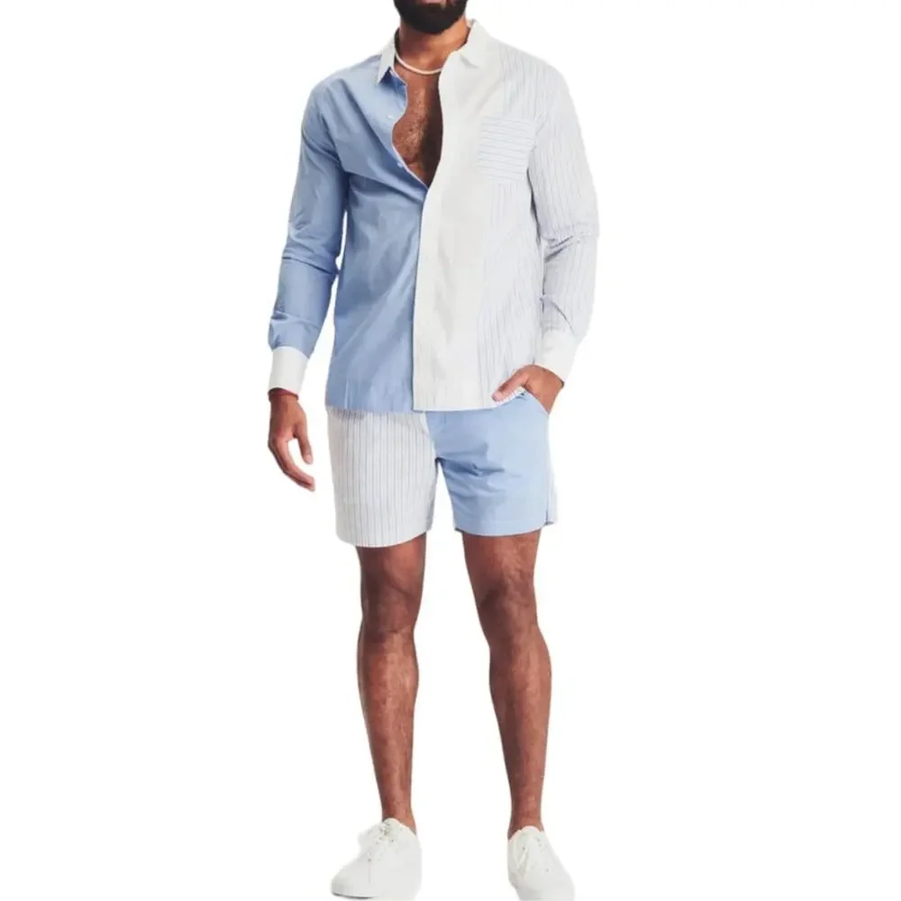 Ser.O.Ya Mens Size XL NEW Ziggy Swim Trunk Shorts in Blue Stripe Combo NWT